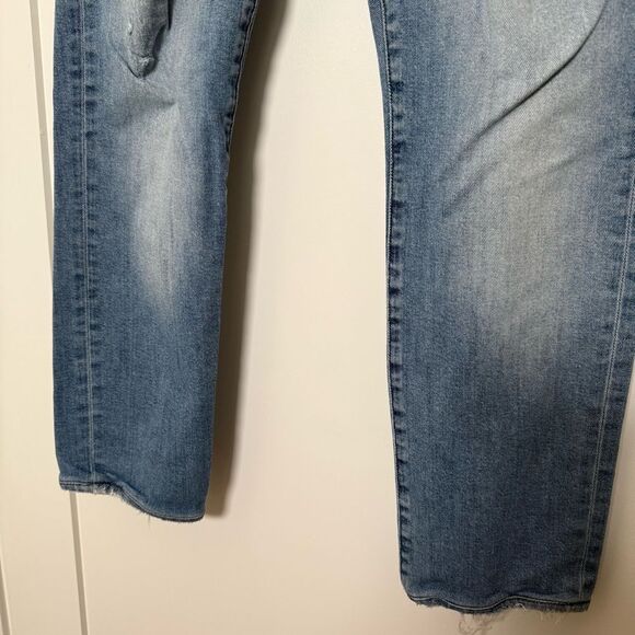 Frame L’Homme Slim Jeans Mens Sz 34 Blue Bay Distressed Straight Denim Stretch - Picture 3 of 13